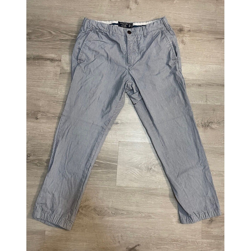 Abercrombie Fitch Pants Striped Khaki Straight Leg W 28 Waist 30 Length